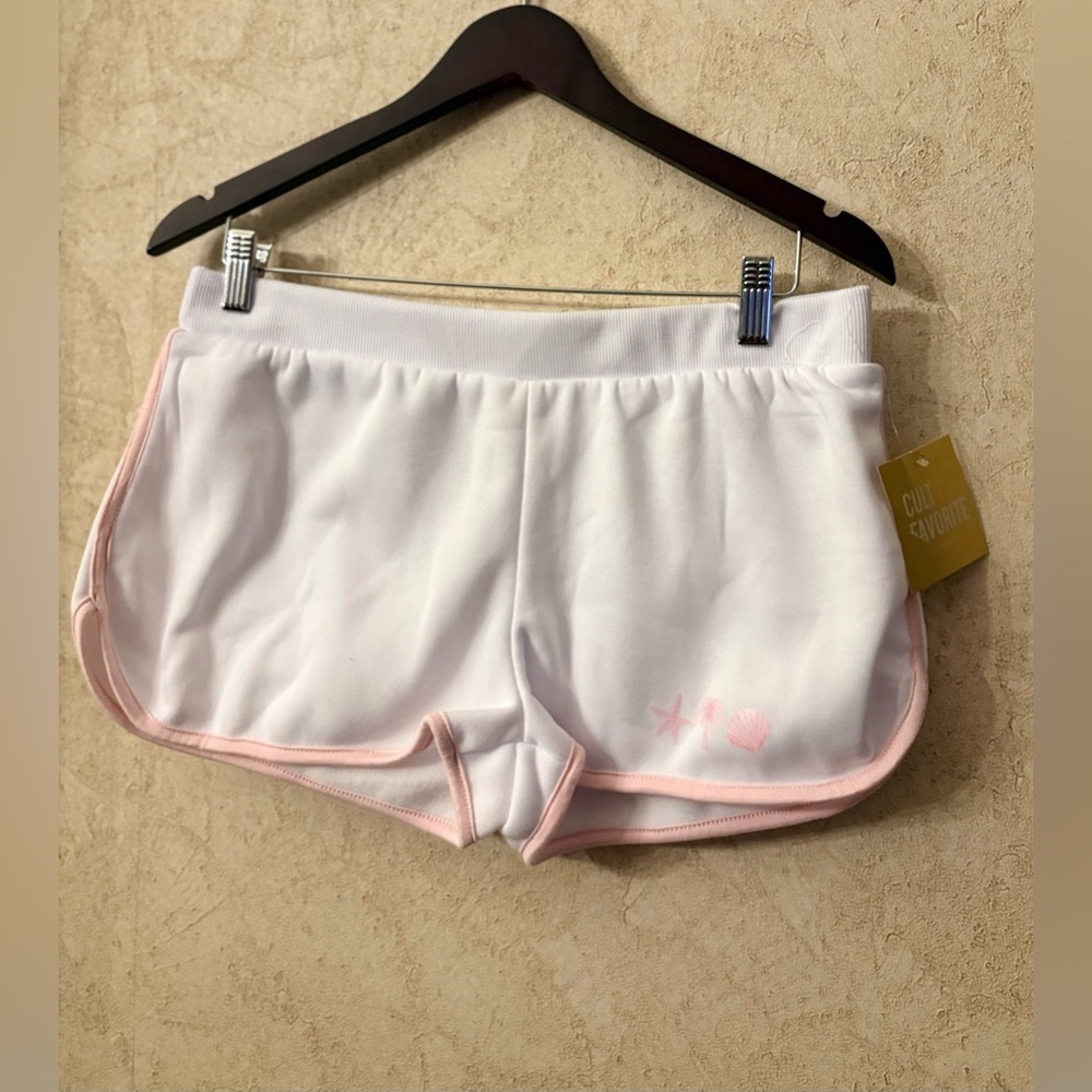 Cult Favorite White and Pink Athletic Shorts